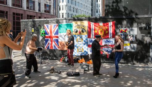 Sprachaufenthalt England, Manchester, Strassenmusiker