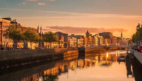 Sprachaufenthalt Irland, Dublin, Sonnenuntergang City