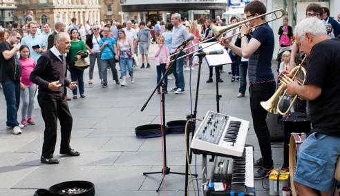 Sprachaufenthalt England, Newcastle Upon Tyne, Strassenmusik