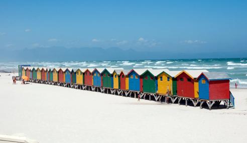 Sprachaufenthalt Südafrika, Kapstadt, Strandhütten am Muizenberg Beach