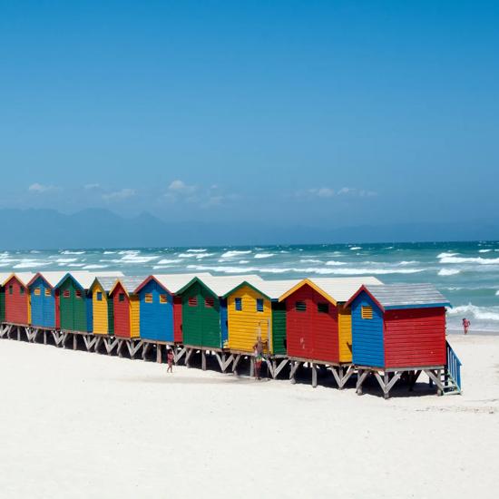 Sprachaufenthalt Südafrika, Kapstadt, Strandhütten am Muizenberg Beach