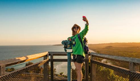 Sprachaufenthalt Australien, Byron Bay, Selfie am Aussichtspunkt