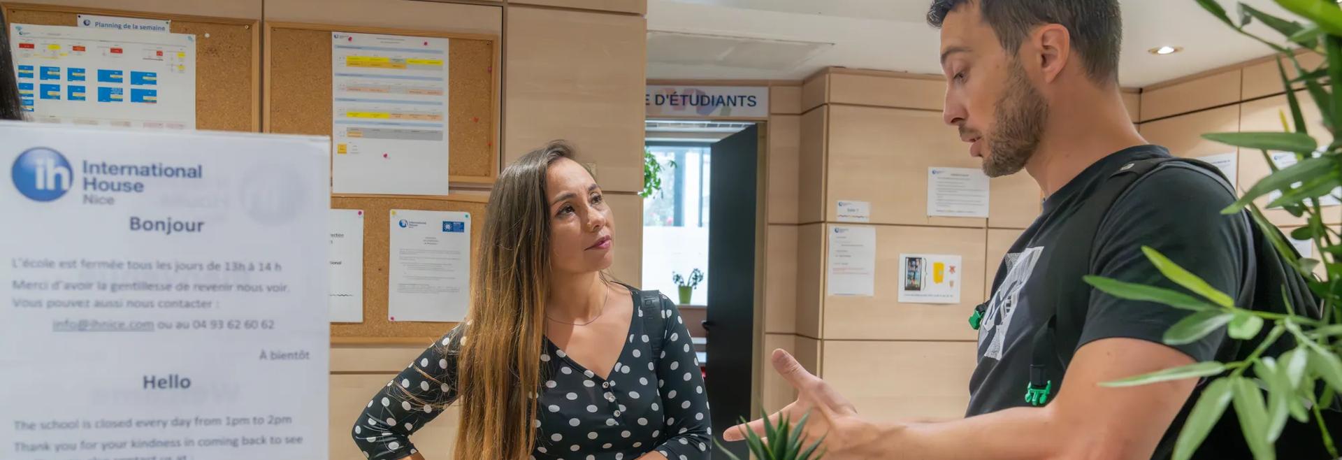 Séjour linguistique France, International House Nice, Réception